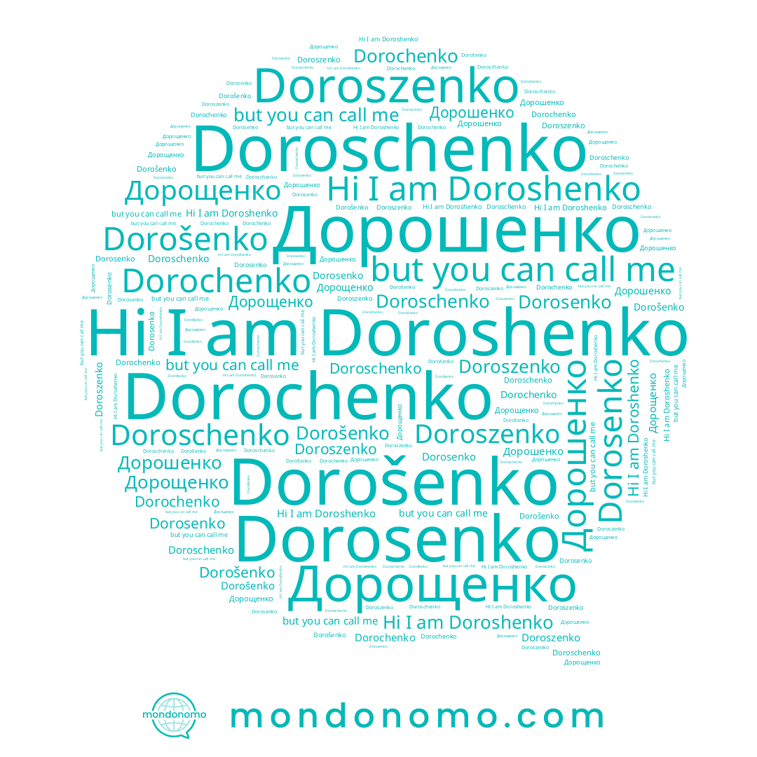 name Doroshenko, name Дорошенко, name Dorosenko, name Dorochenko, name Doroszenko, name Doroschenko, name Dorošenko, name Дорощенко