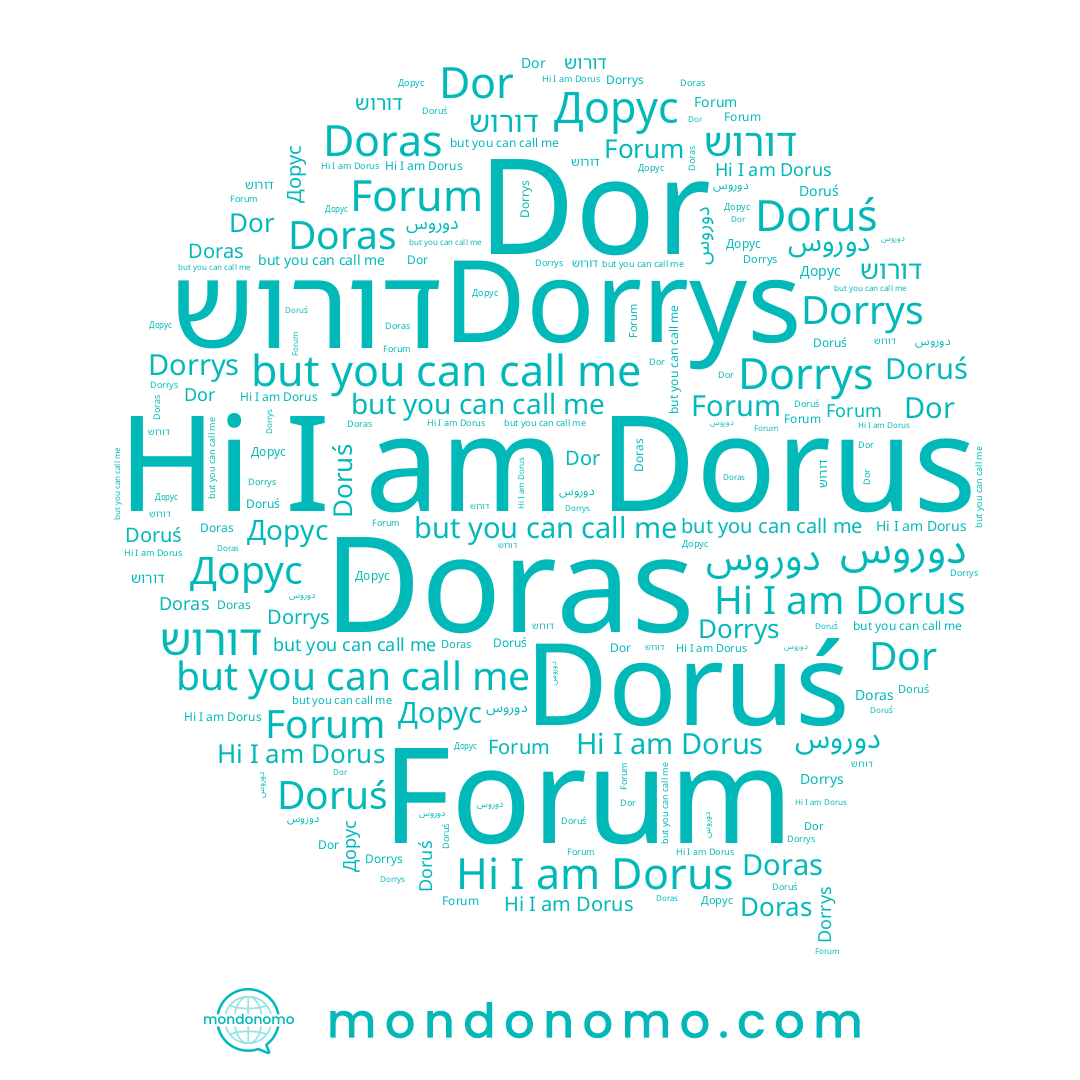 name דורוש, name Dorus, name Doruś, name Dorrys, name Дорус, name Dor, name Doras, name Forum, name دوروس