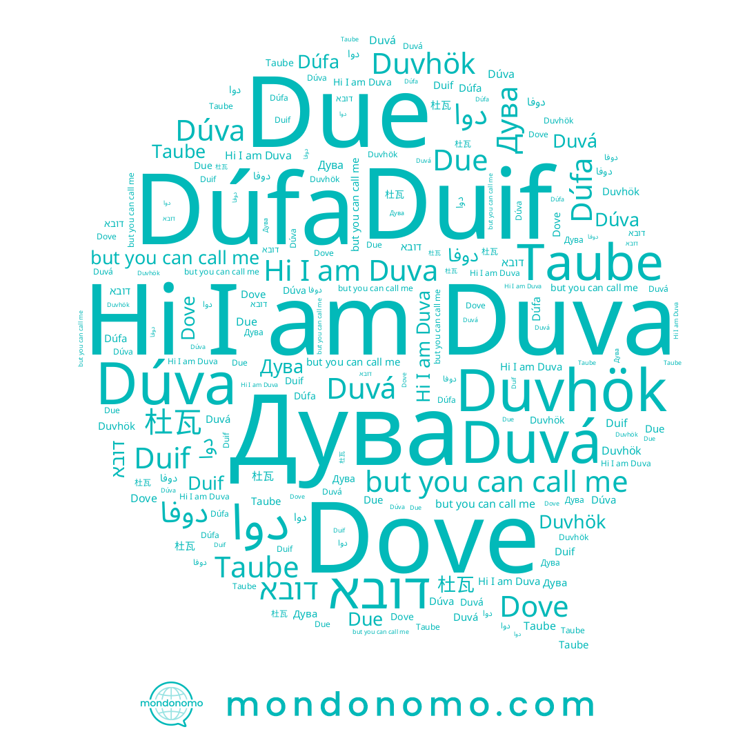name Duvá, name Due, name Dúfa, name Dúva, name Taube, name دوا, name דובא, name Duva, name Duif, name Дува, name Duvhök, name Dove, name دوفا