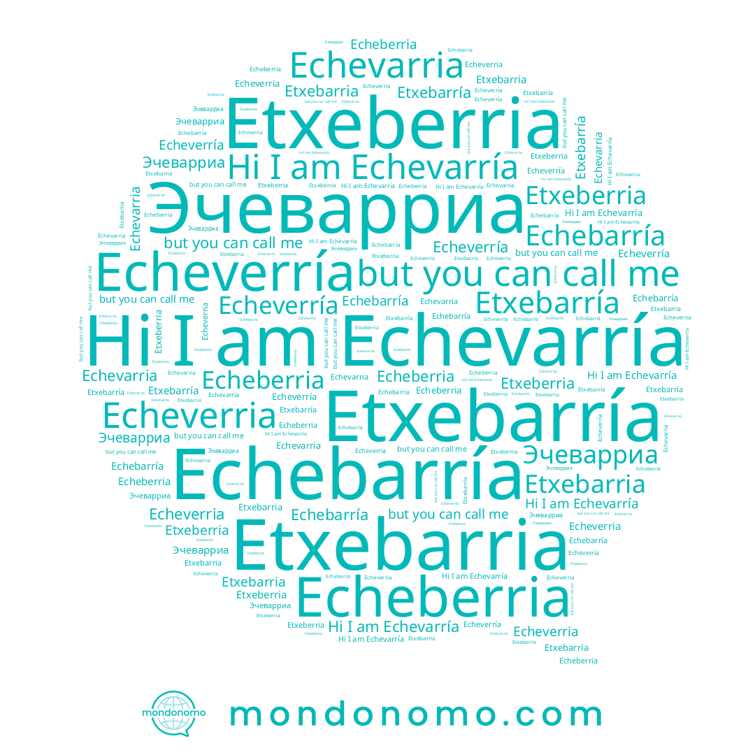 name Echebarría, name Etxebarria, name Echevarria, name Echeverria, name Etxeberria, name Echeverría, name Echevarría, name Etxebarría, name Echeberria, name Эчеварриа