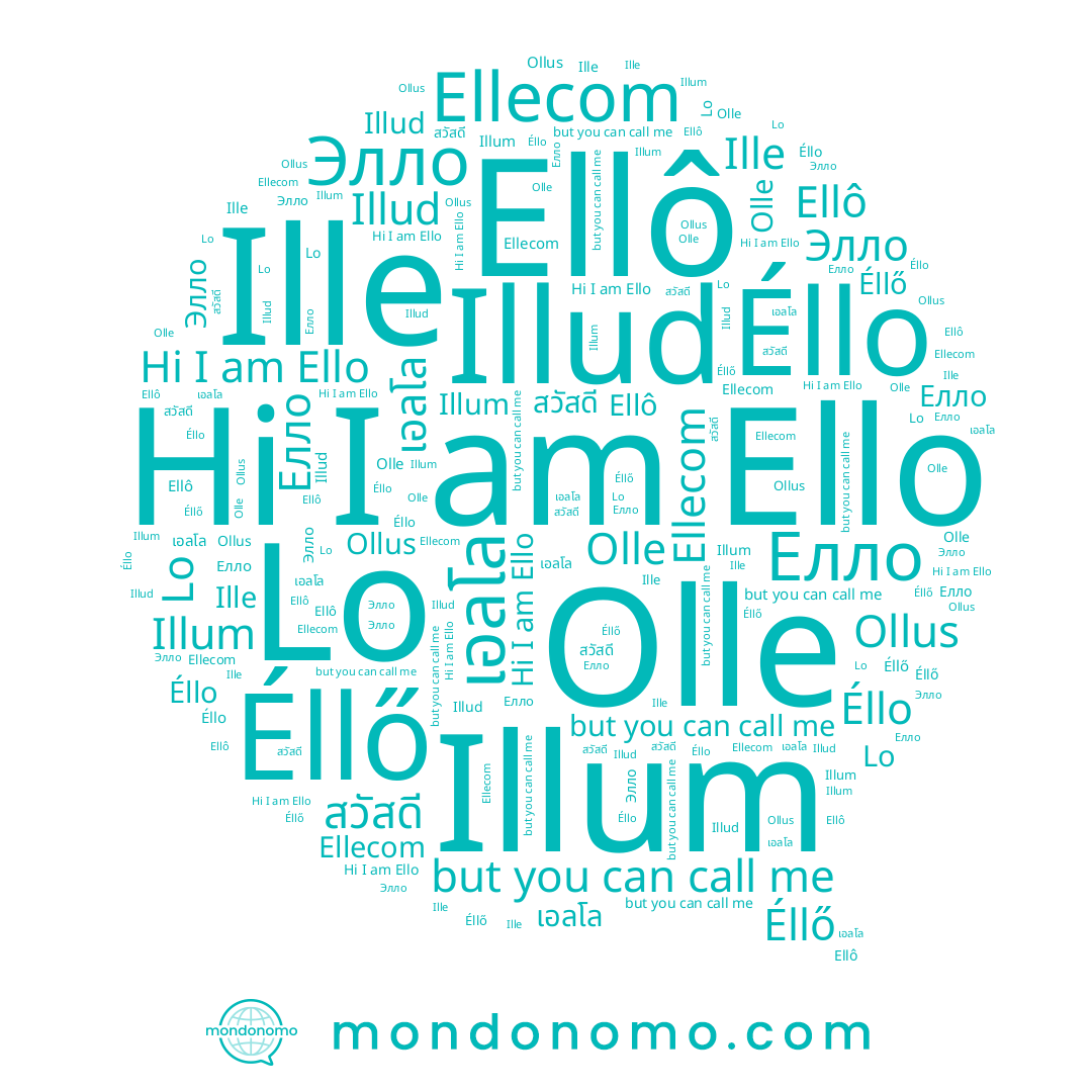 name Éllo, name Ello, name Illud, name Éllő, name สวัสดี, name Ellô, name Olle, name เอลโล, name Lo, name Ollus, name Елло, name Элло, name Illum, name Ille
