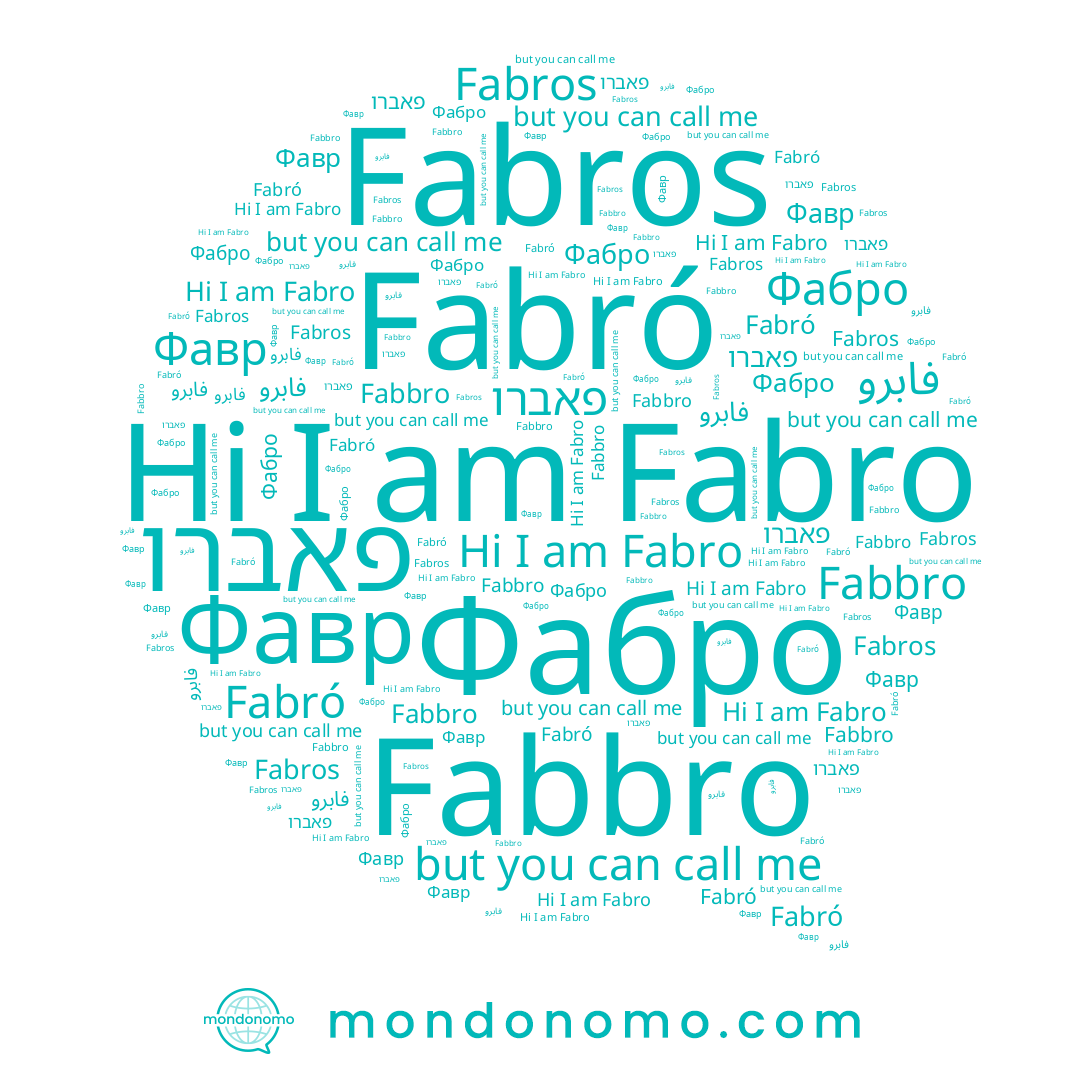 name Fabró, name Fabros, name Fabbro, name פאברו, name Fabro, name Фабро