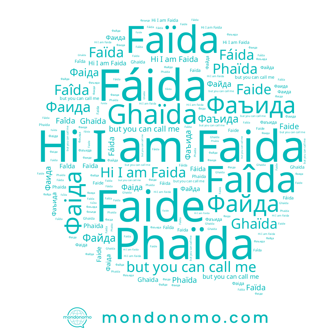 name Ghaïda, name Фаіда, name Faïda, name Faîda, name Faide, name Faida, name Фаида, name Фаъида, name Файда, name Phaïda, name Fáida