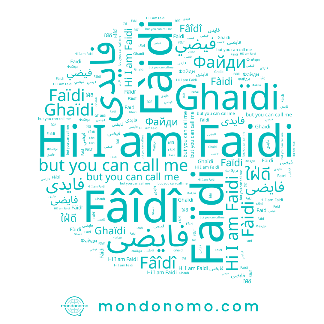 name Faïdi, name فيضي, name Fàidi, name فایضی, name فایدی, name Fâîdî, name Ghaïdi, name Faidi, name Файди