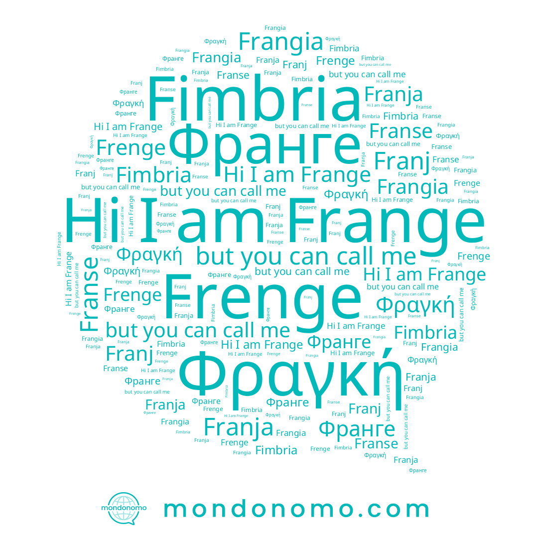 name Франге, name Franse, name Frenge, name Frange, name Franj, name Franja, name Frangia, name Fimbria, name Φραγκή