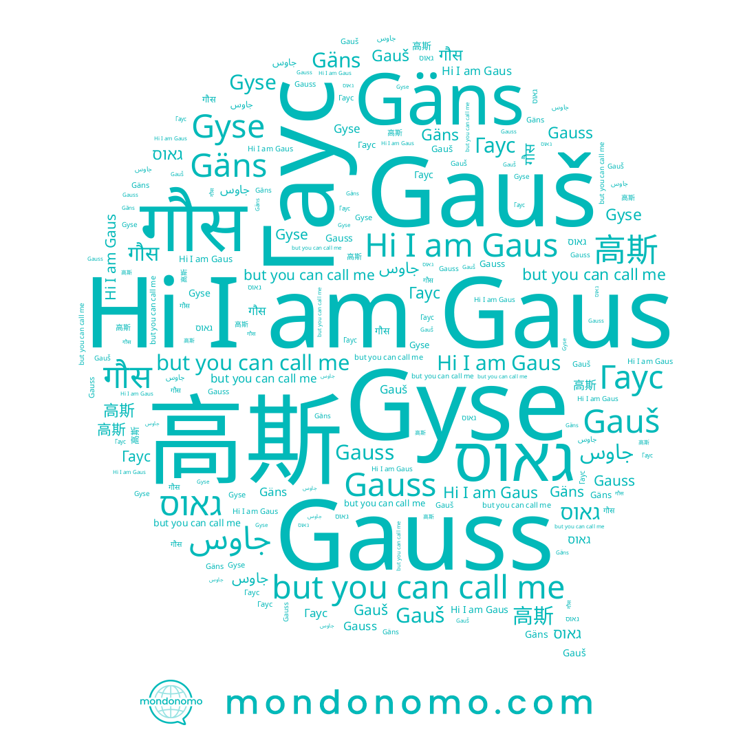 name गौस, name 高斯, name Gauss, name Gyse, name Gauš, name Gaus, name גאוס, name Gäns, name Гаус
