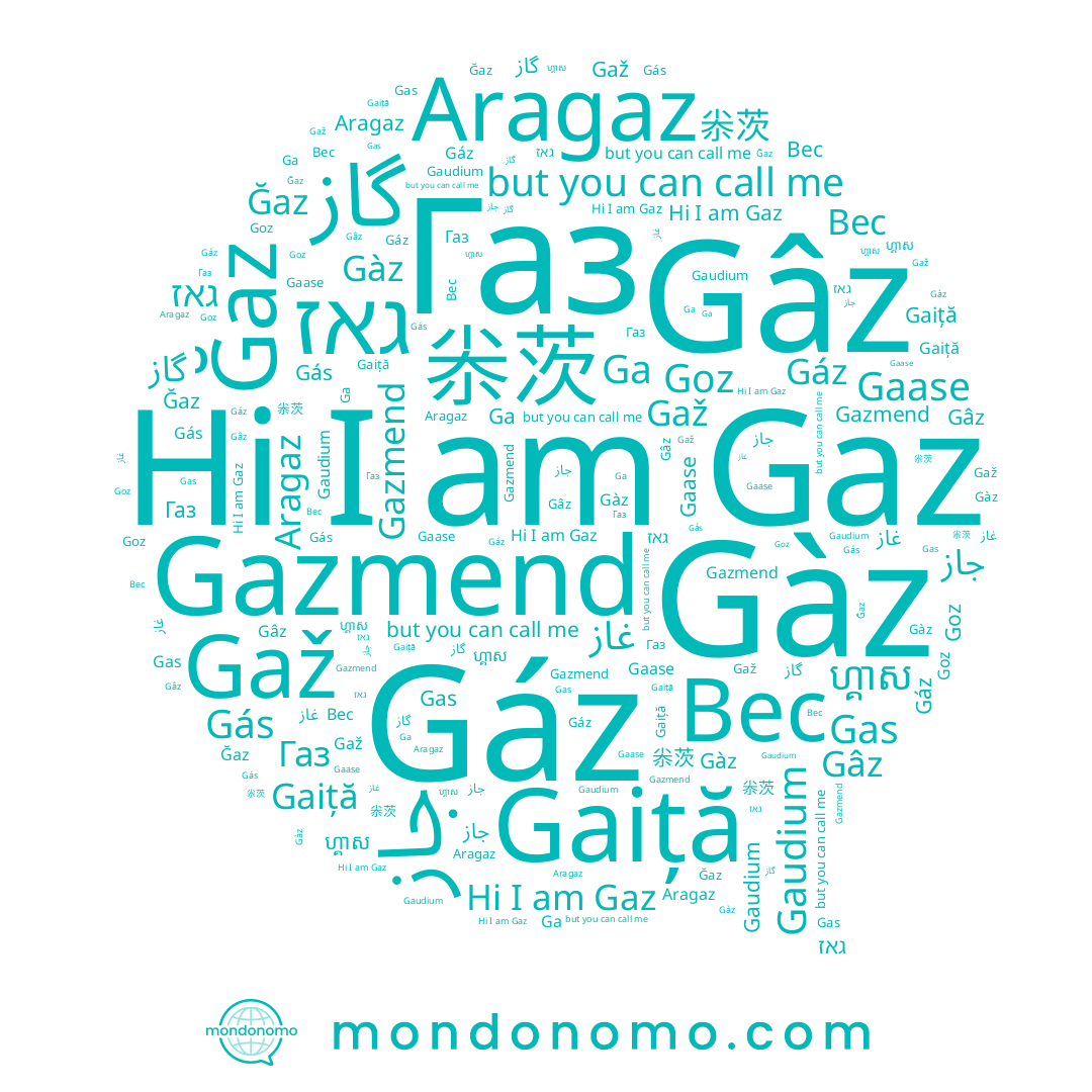 name Gaase, name Gaž, name גאז, name 尜茨, name Ga, name Ğaz, name Gàz, name Gâz, name Aragaz, name Goz, name Gas, name Gazmend, name Gaiță, name Gaz, name Bec