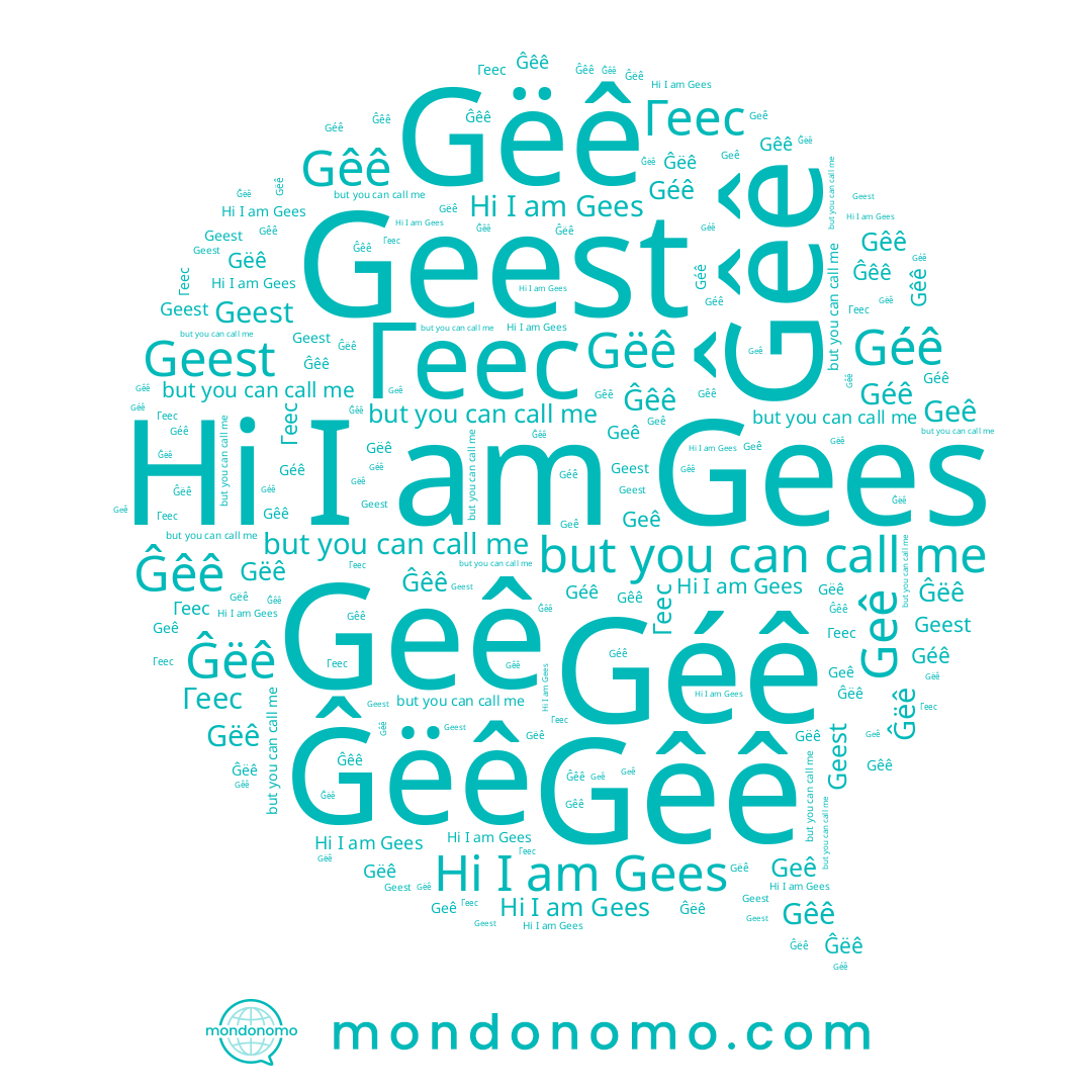 name Geê, name Ĝëê, name Геес, name Geest, name Géê, name Gëê, name Ĝêê, name Gêê, name Gees