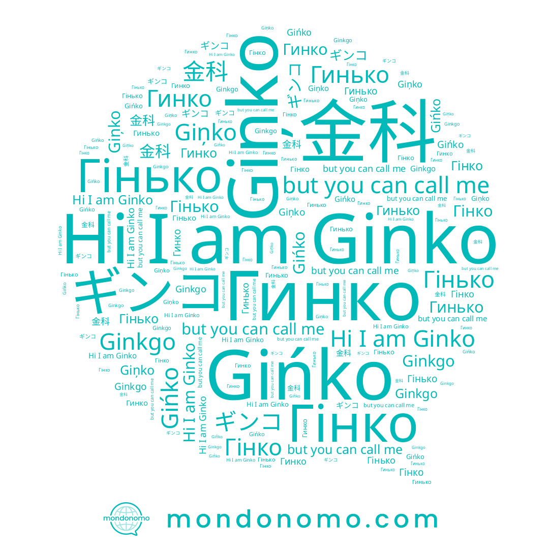 name Ginko, name Giņko, name Гінко, name 金科, name Gińko, name Гинко, name Гінько, name Гинько, name ギンコ