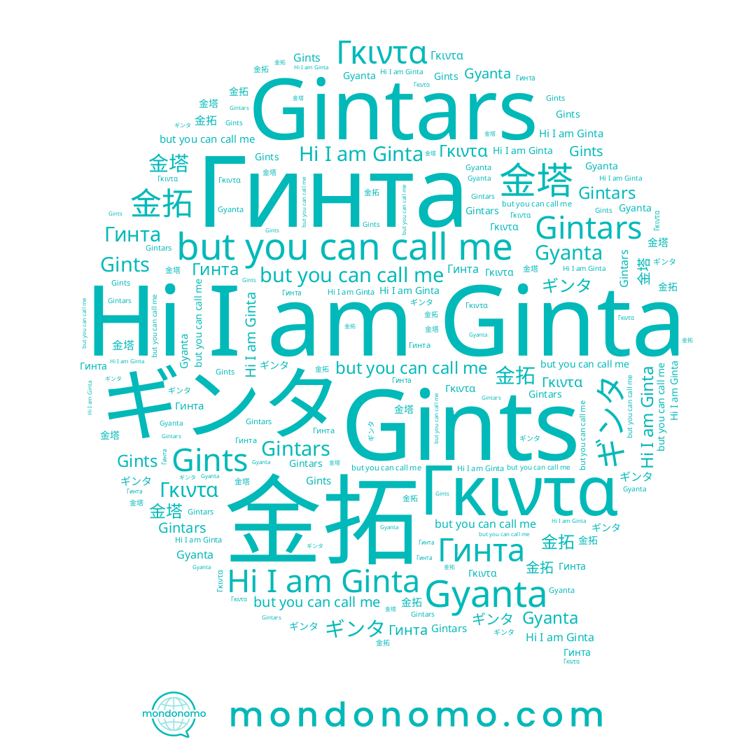 name ギンタ, name Gintars, name Gints, name Γκιντα, name 金塔, name Гинта, name Gyanta, name 金拓, name Ginta