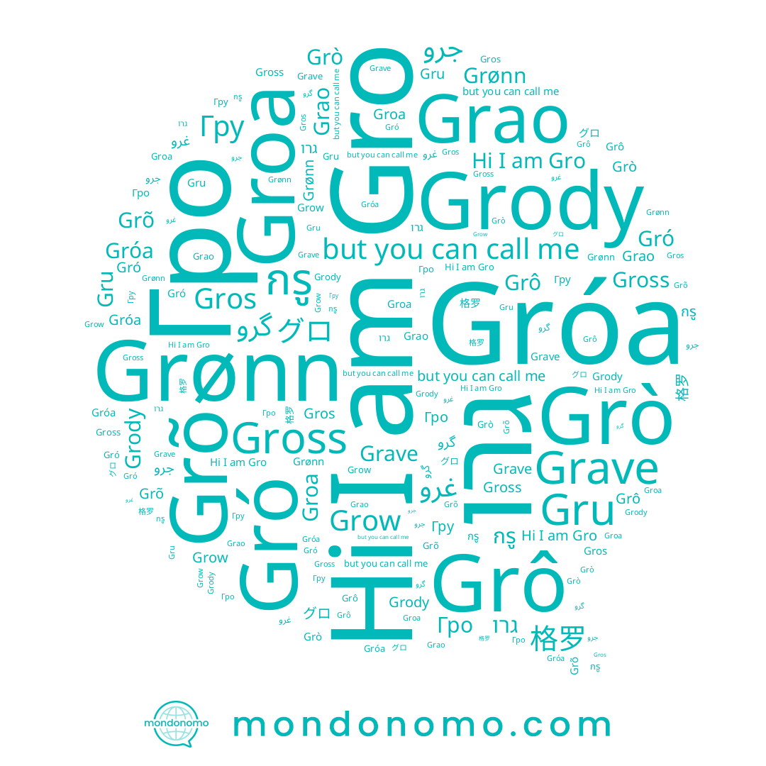name Grao, name Grody, name Gro, name جرو, name Grow, name Grò, name Гру, name Гро, name Grønn, name Groa, name Gross, name Gru, name 格罗, name Gróa, name Grõ, name Grave, name Gros, name گرو, name グロ, name Gró, name Grô, name غرو, name גרו