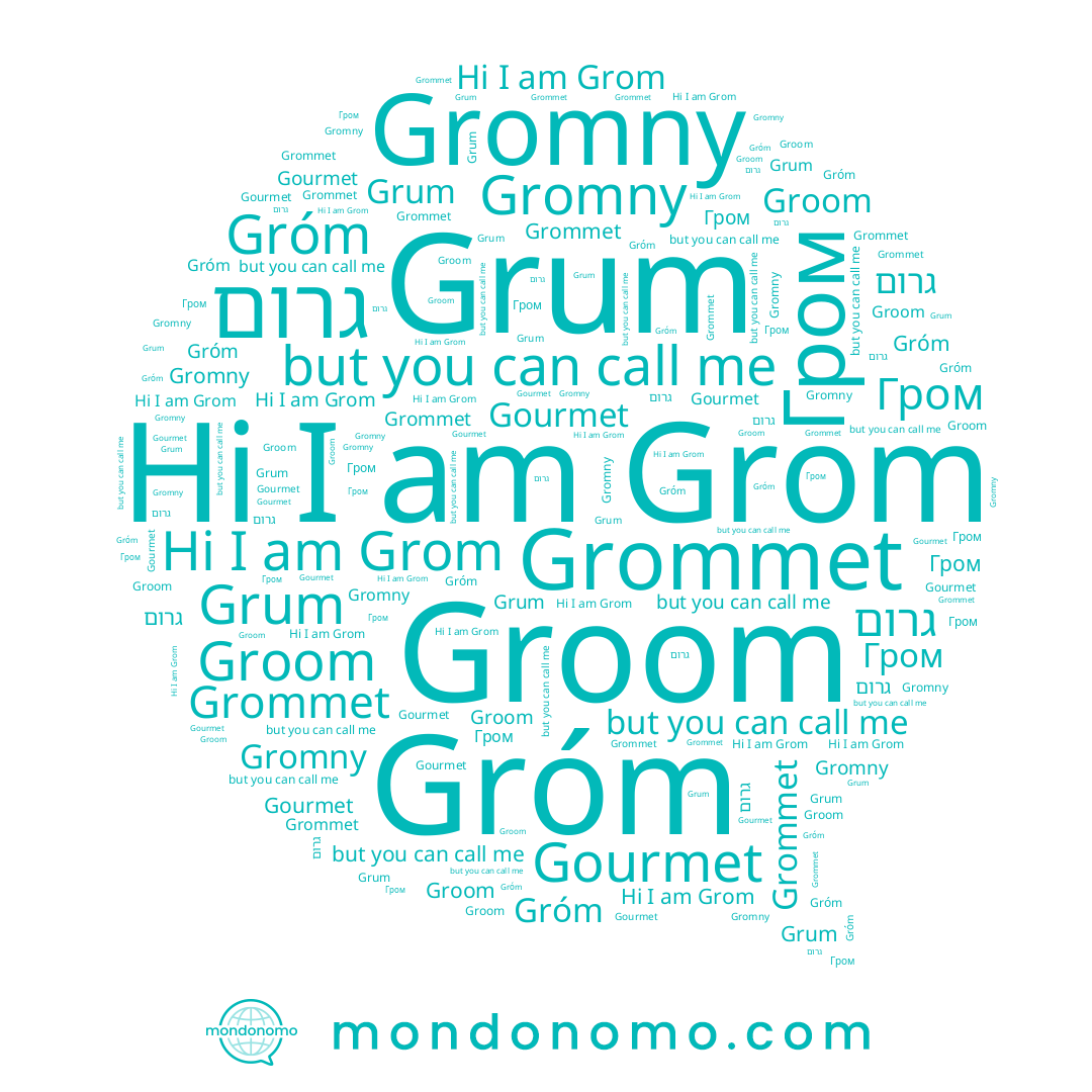 name Gróm, name Grum, name Гром, name Grom, name גרום, name Grommet, name Gromny, name Groom