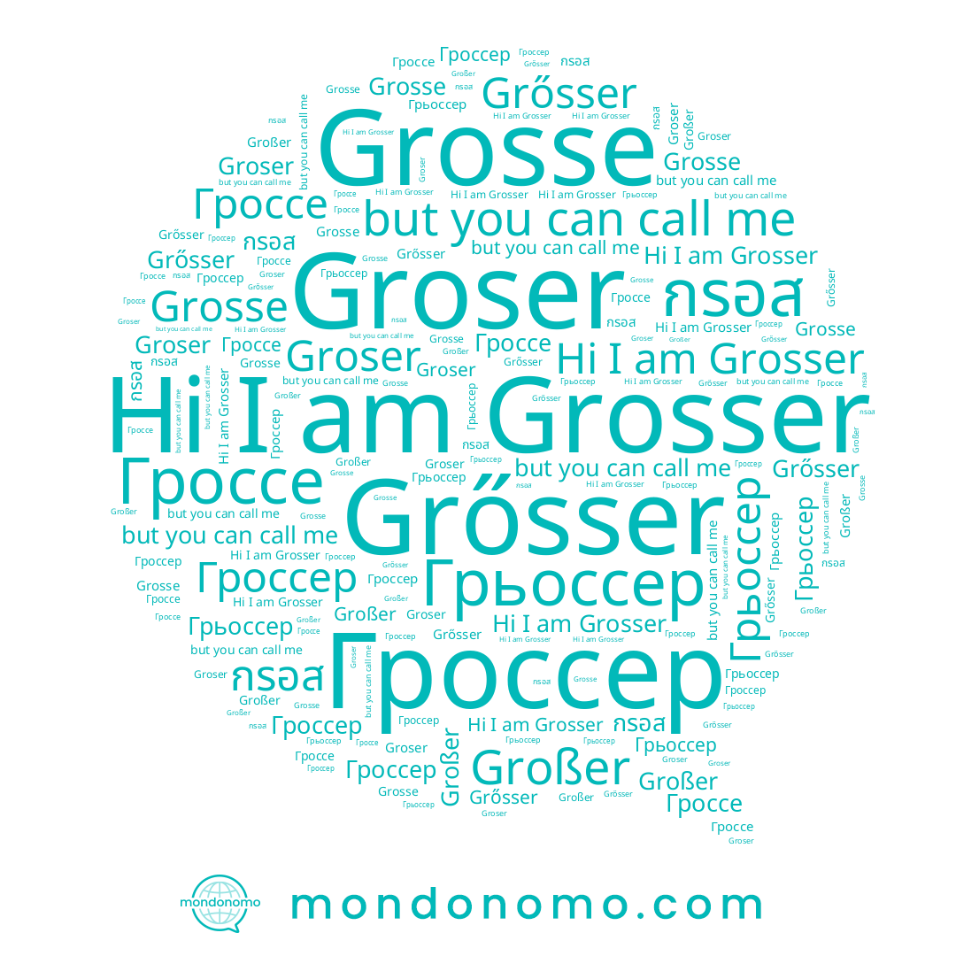 name Grosse, name Грьоссер, name Groser, name Гроссе, name Grosser, name กรอส, name Гроссер, name Grősser, name Großer