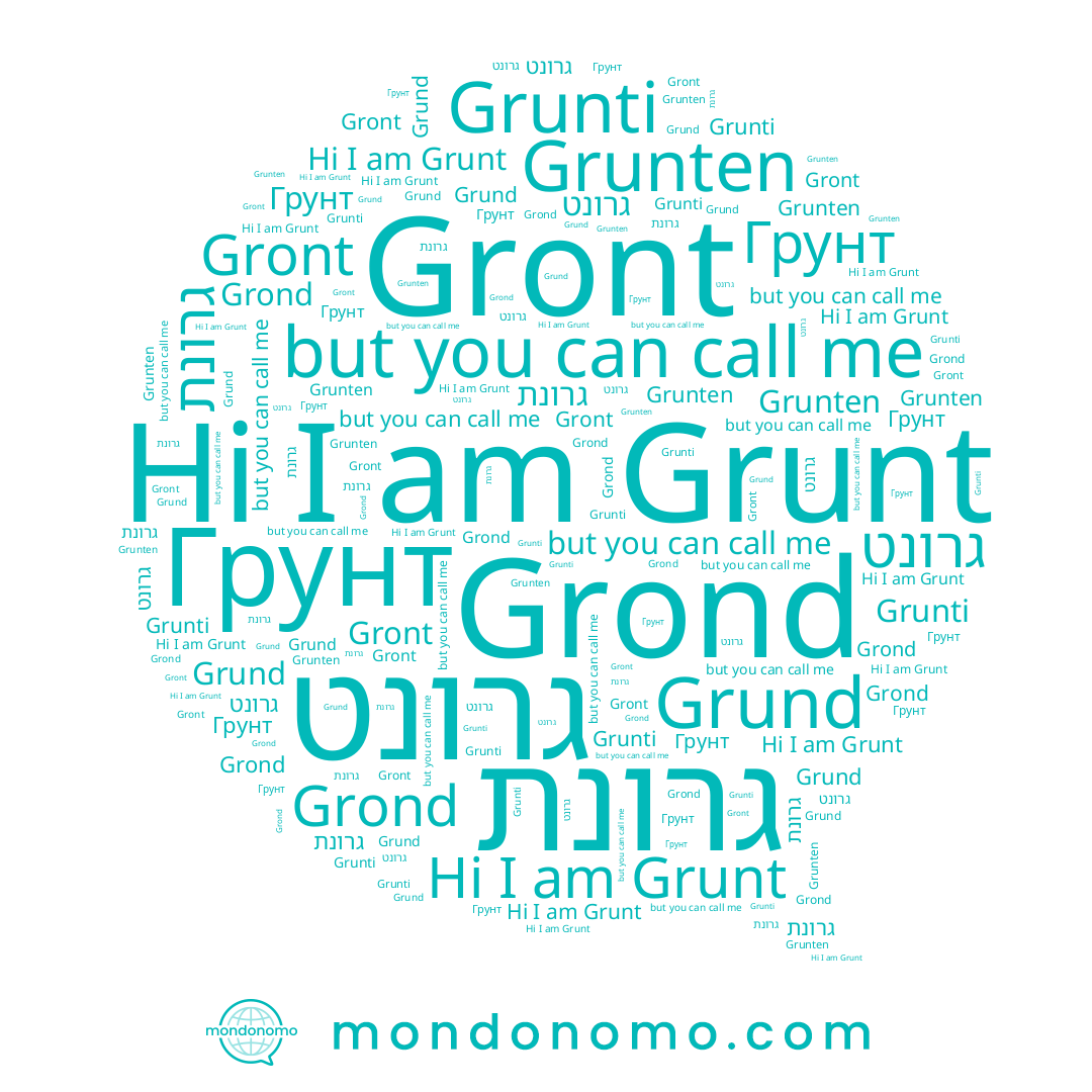 name Grunti, name Grund, name Grunt, name Grunten, name גרונת, name גרונט, name Gront, name Grond, name Грунт