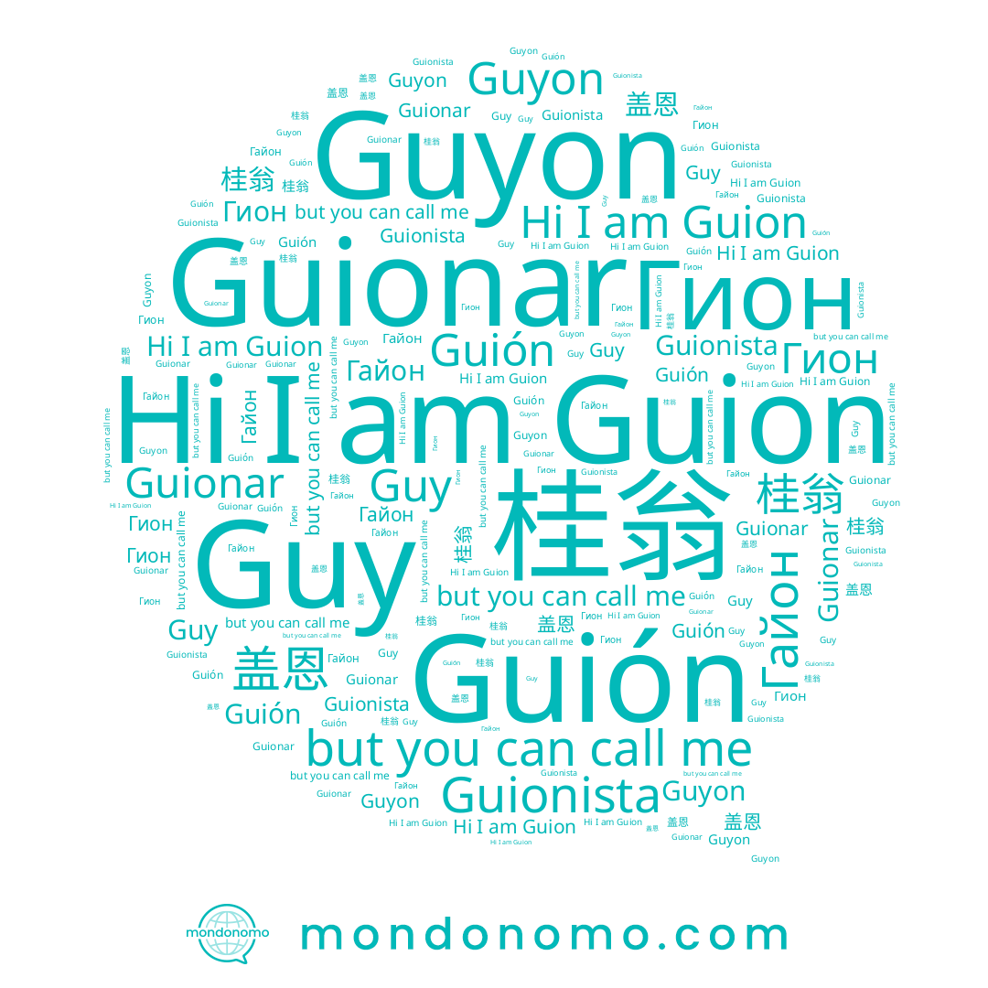 name Guionar, name Guión, name Guion, name Гион, name 桂翁, name Guyon, name Guy, name 盖恩, name Гайон