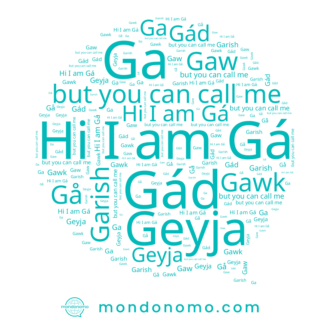 name Ga, name Gá, name Geyja, name Garish, name Gawk, name Gå, name Gád, name Gaw