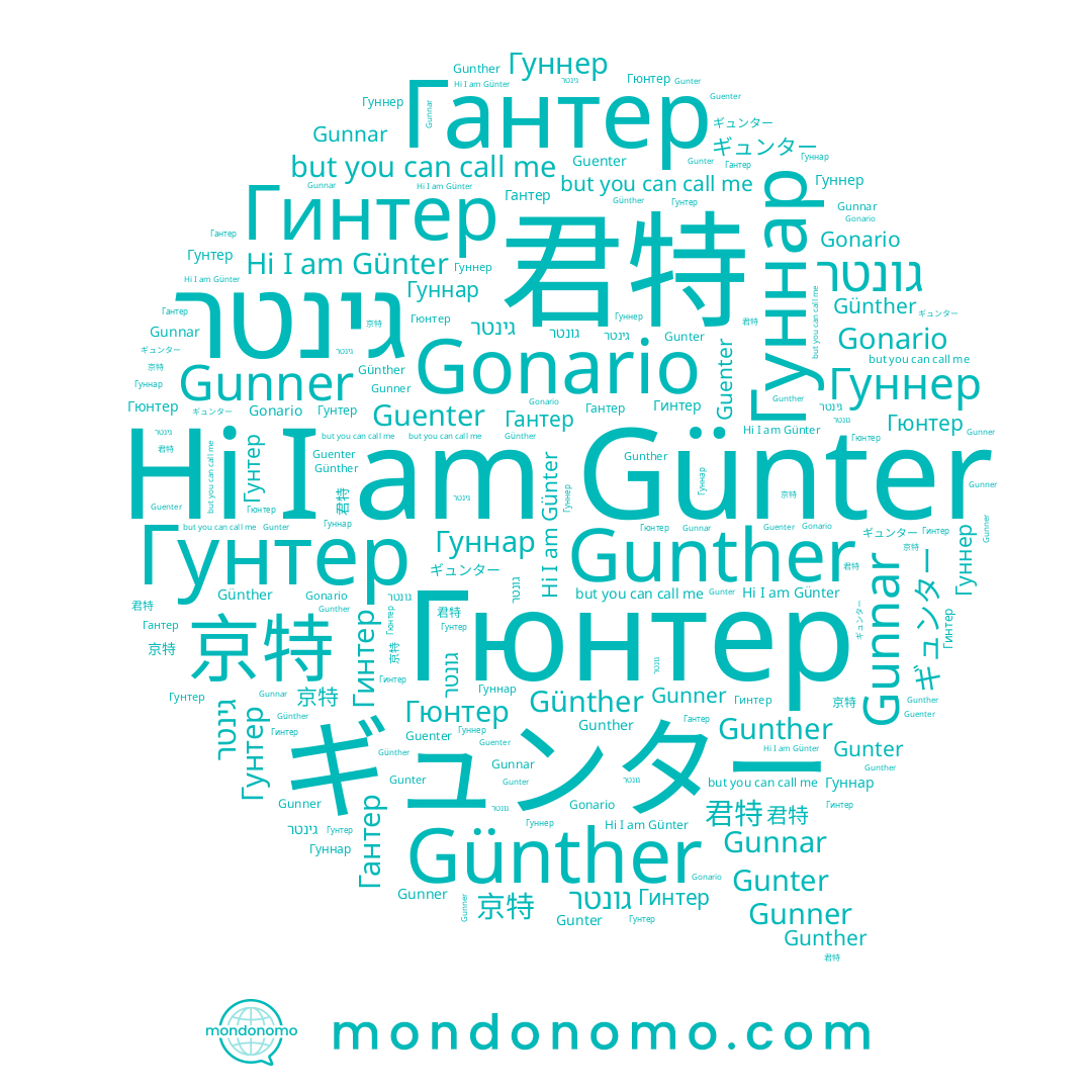 name Günther, name Günter, name Gunter, name Гинтер, name Гуннар, name Guenter, name 京特, name Гантер, name Gunner, name Гунтер, name 君特, name Gunther, name גונטר, name Гуннер, name גינטר, name Гюнтер, name Gunnar, name Gonario