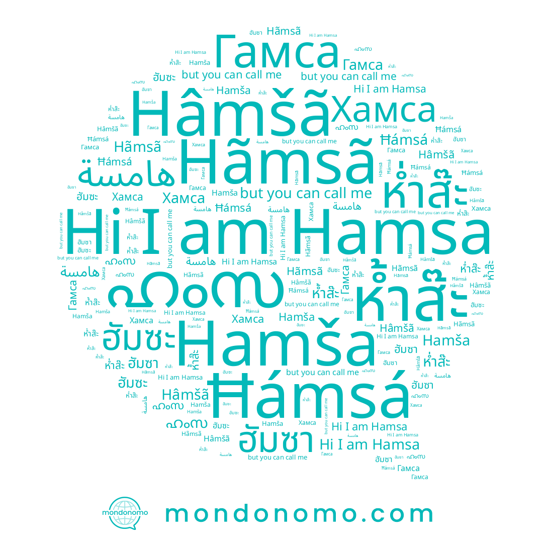 name Ħámsá, name ഹംസ, name Hãmsã, name Hamša, name ฮัมซะ, name Гамса, name Hamsa, name Хамса, name ห้ำส๊ะ, name Hâmšã, name ห่ำส๊ะ, name ฮัมซา