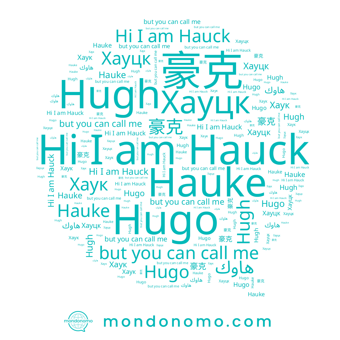 name Хауцк, name Hugo, name 豪克, name Hauke, name Hugh, name Хаук, name Hauck