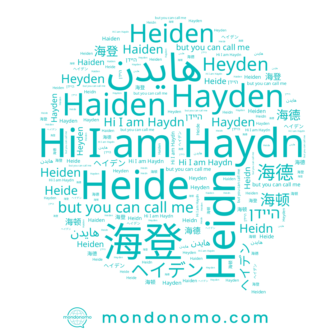 name ヘイデン, name Heidn, name 海登, name Haiden, name היידן, name Hayden, name Heide, name 海顿, name Haydn, name 海德, name Heiden, name Heyden, name هايدن