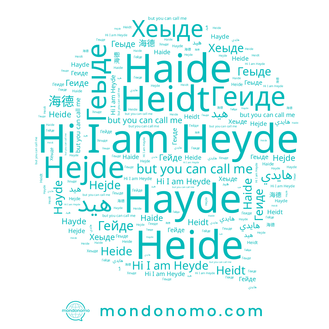 name Хеыде, name Heidt, name Гейде, name 海德, name Геыде, name Heyde, name Heide, name Геиде, name هيد, name Hayde, name Haide, name هايدي, name Hejde