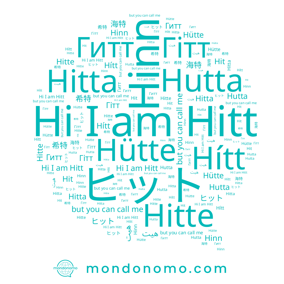 name Hinn, name ヒット, name 海特, name Hutta, name Hitte, name Hítt, name Гитт, name Hütte, name 希特, name Hitta, name Гітт, name Hitt