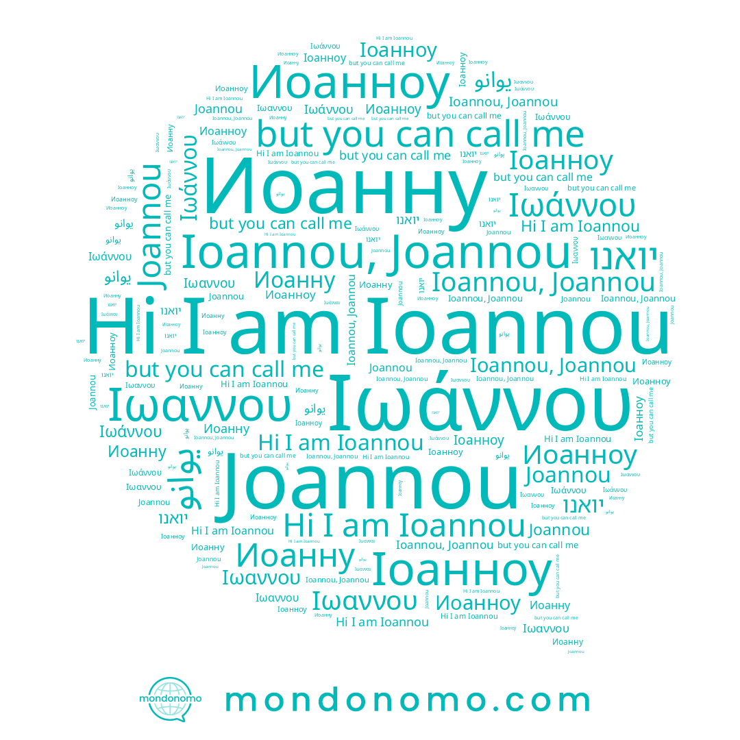 name Joannou, name يوانو, name Ioannou, Joannou, name Іоанноу, name Ioannou, name Иоанну, name יואנו, name Ιωάννου, name Иоанноу