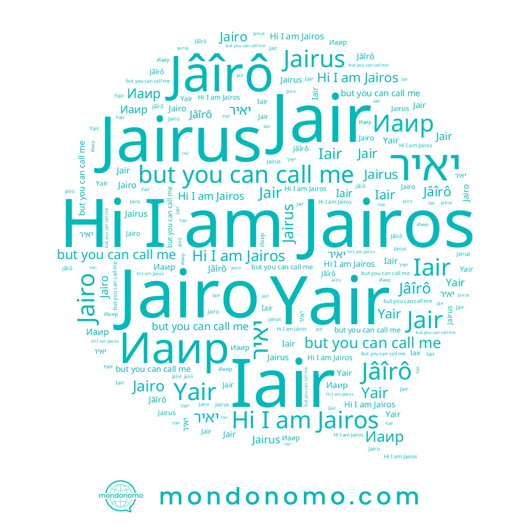 name Jâîrô, name Yair, name יאיר, name Jairus, name Jairos, name Иаир, name Jairo, name Jair, name Iair