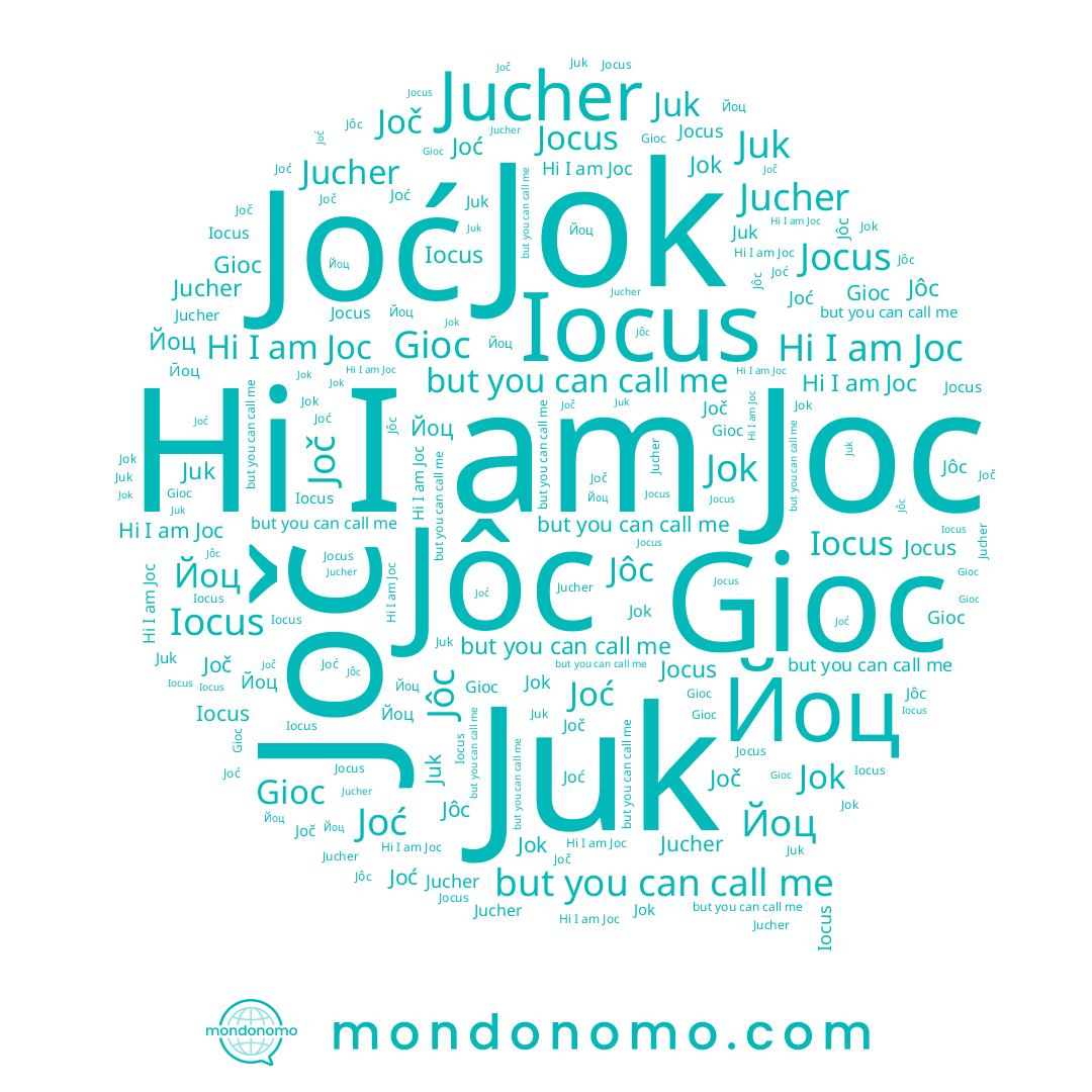name Jok, name Jucher, name Gioc, name Juk, name Joč, name Йоц, name Jocus, name Joc, name Jôc, name Joć