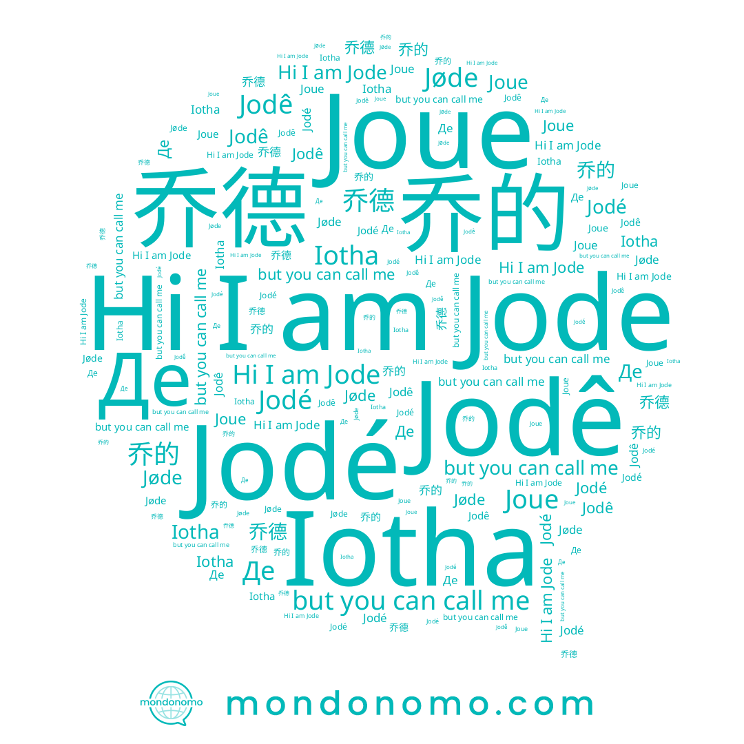 name Jodê, name Joue, name Де, name 乔德, name Jodé, name Iotha, name 乔的, name Jode