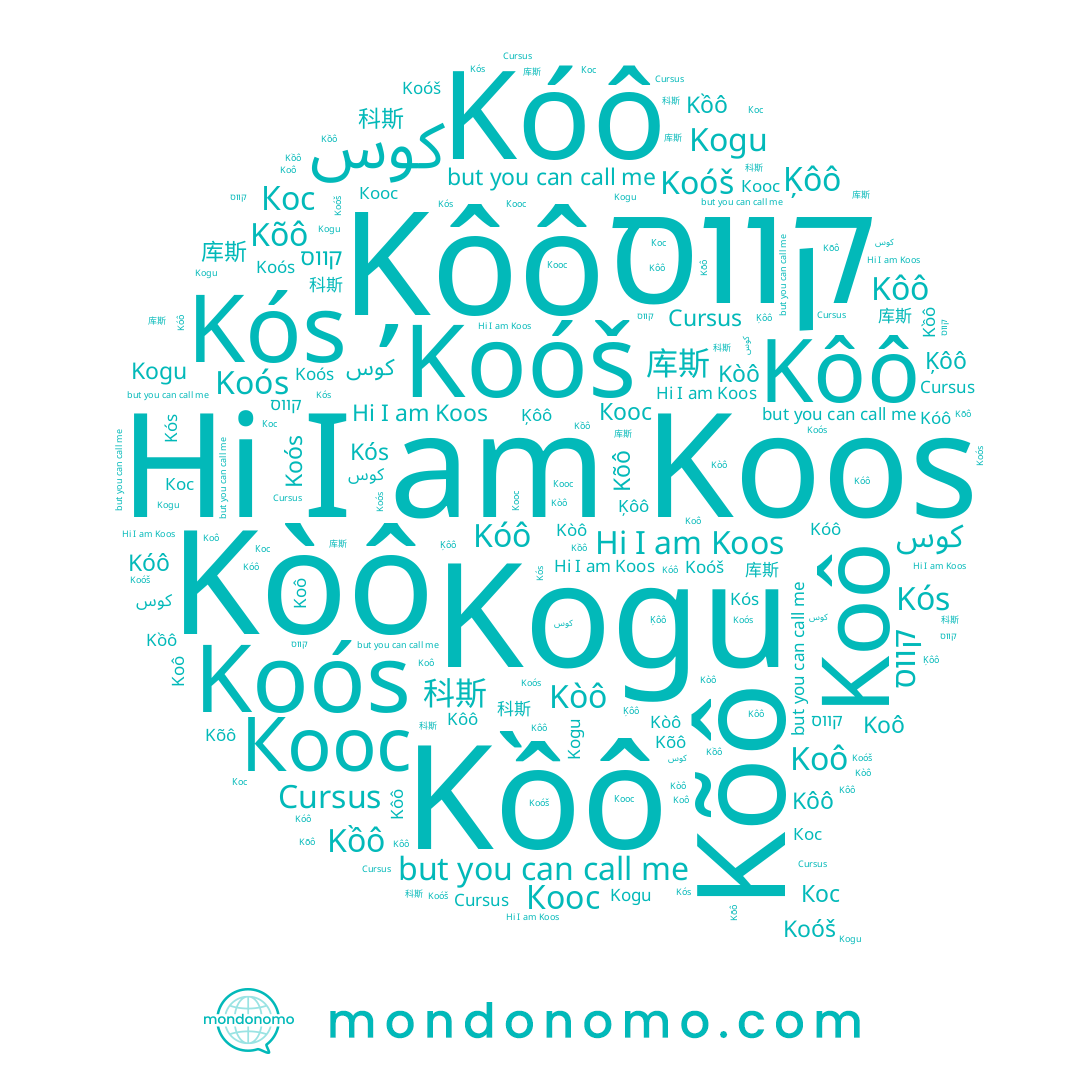 name Kõô, name Kós, name Kồô, name Кос, name Koô, name Kóô, name Koós, name 库斯, name קווס, name Коос, name Koóš, name Kôô, name Koos, name Ķôô, name Kòô, name 科斯