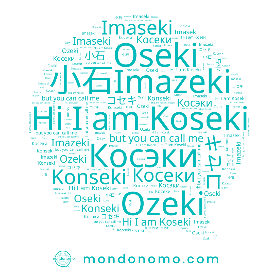 name Konseki, name 小石, name コセキ, name Koseki, name Косеки, name Oseki, name Imaseki, name Ozeki, name Imazeki