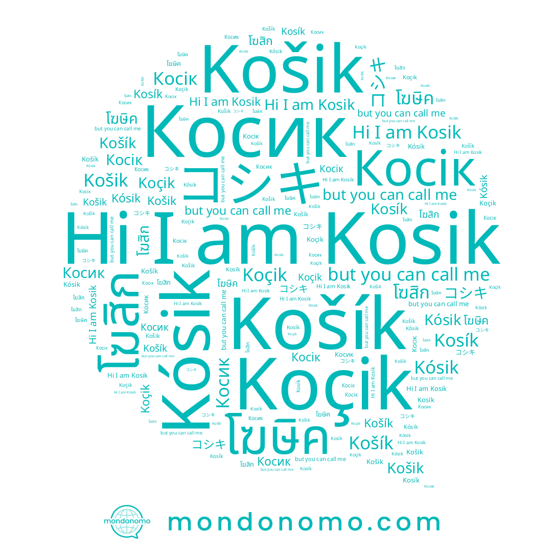 name Kósik, name Косик, name Košik, name Košík, name Kosík, name โฆษิค, name Kosik, name Koçik, name Косік, name โฆสิก, name コシキ