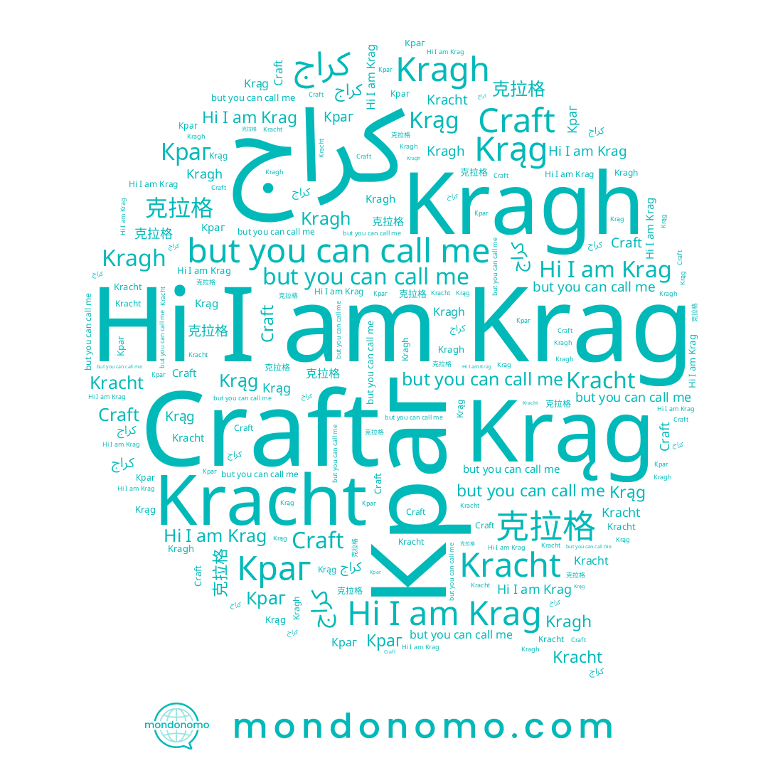 name Craft, name Kragh, name Kracht, name Краг, name Krag, name 克拉格