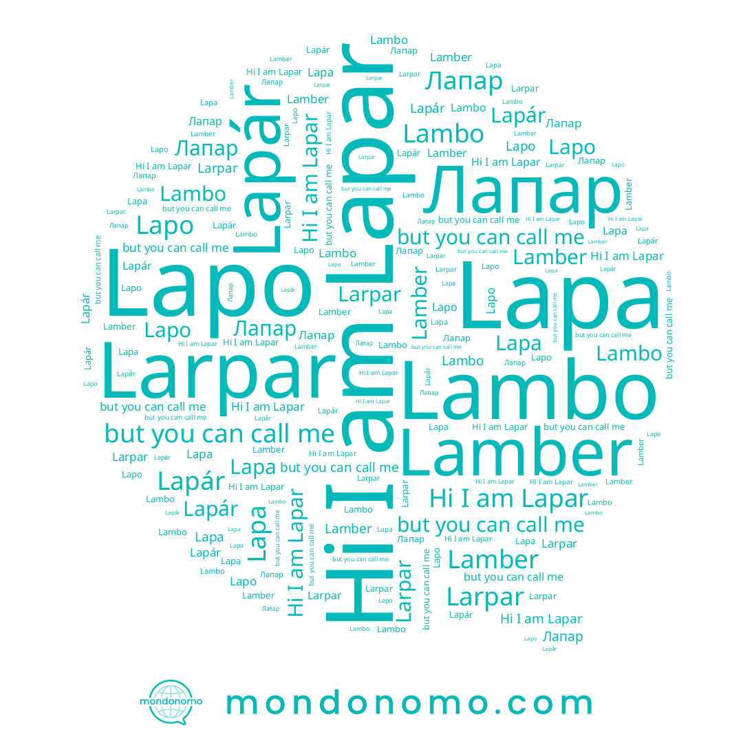name Lamber, name Lambo, name Lapár, name Lapar, name Лапар, name Lapo, name Larpar, name Lapa