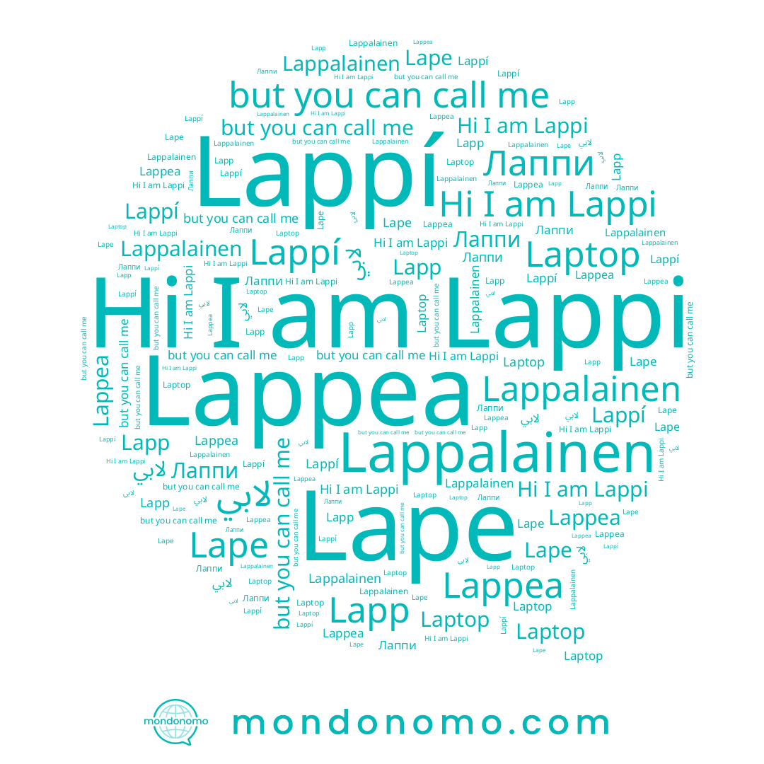 name Lape, name Лаппи, name Lappea, name Lappi, name Lappalainen, name Lappí, name Lapp, name لابي