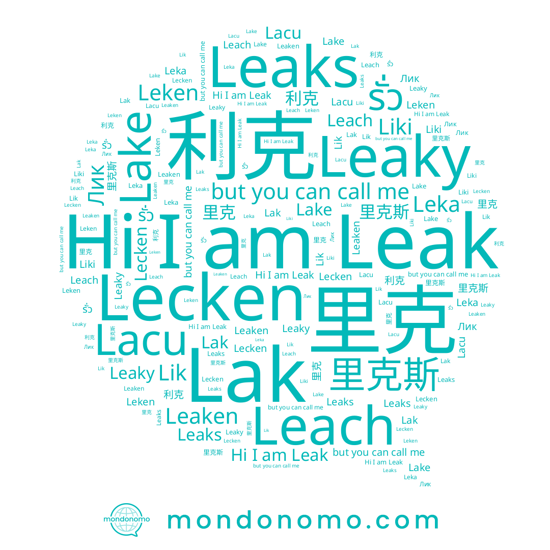 name Leaken, name Leaks, name Leach, name 里克, name Lake, name รั่ว, name Lecken, name Liki, name Лик, name 里克斯, name Leka, name Leaky, name Lik, name Leken, name Lak, name 利克, name Lacu, name Leak