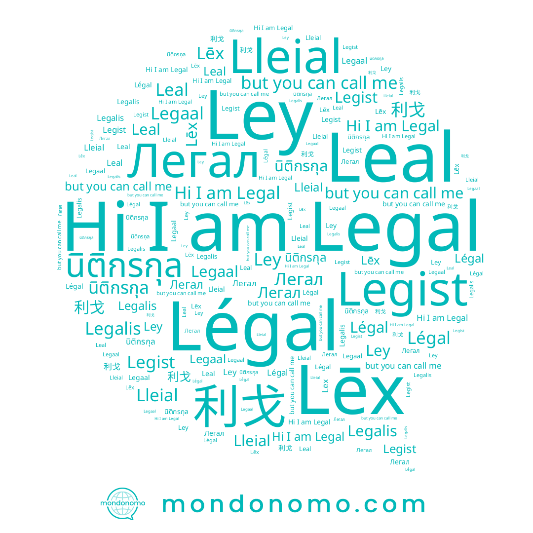 name Ley, name Légal, name Lēx, name Legist, name Leal, name 利戈, name Legal, name นิติกรกุล, name Legaal