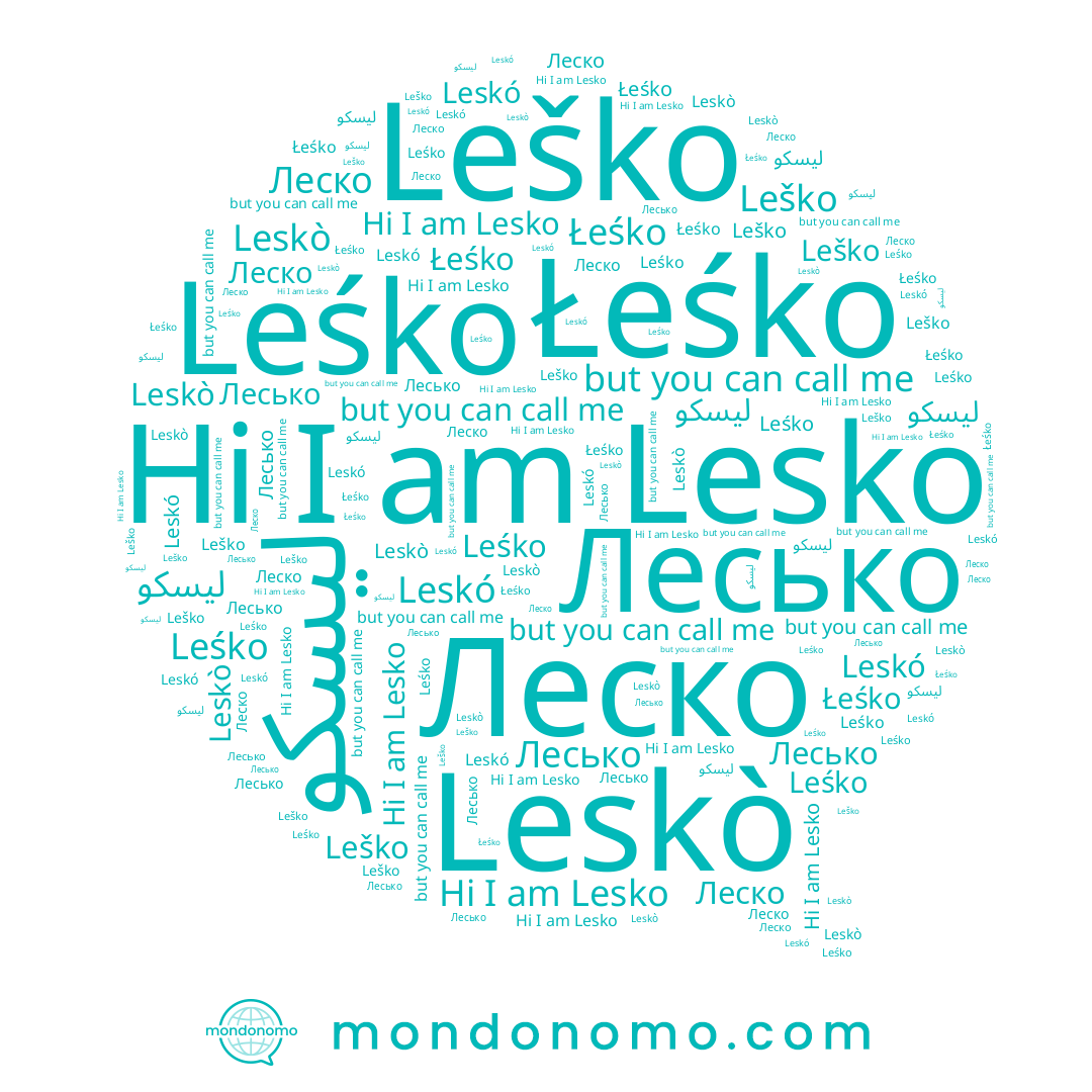 name Lesko, name Łeśko, name Leśko, name Леско, name Leško, name Лесько, name Leskó, name Leskò