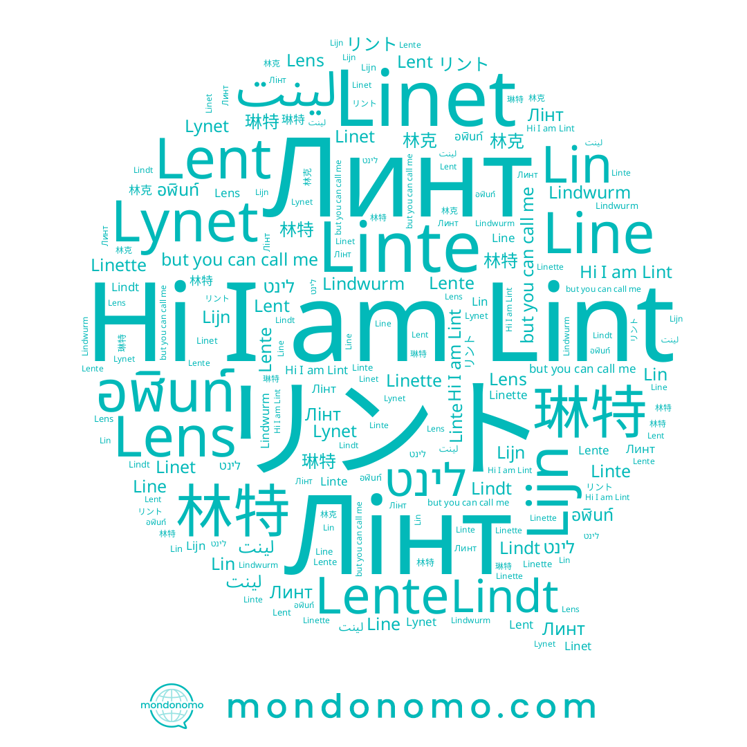 name Lin, name 林特, name 林克, name อฬินท์, name Linette, name Linet, name リント, name Lindt, name Линт, name Lens, name Line, name Lindwurm, name Lente, name Lynet, name Lent, name Lint, name Лінт, name لينت, name 琳特
