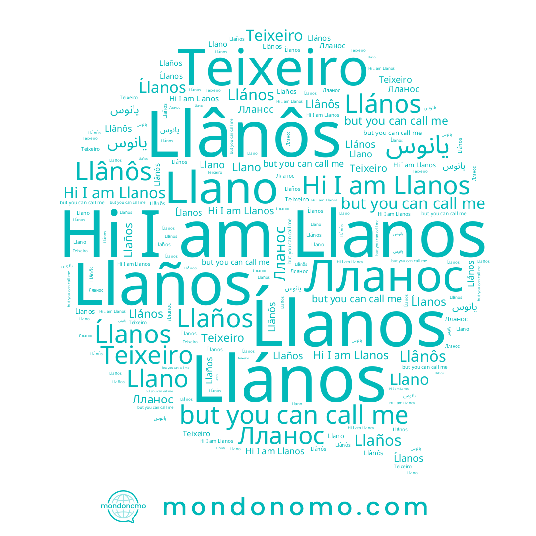 name Llaños, name Ĺlanos, name Llano, name Teixeiro, name Llanos, name Llânôs, name Llános, name Лланос