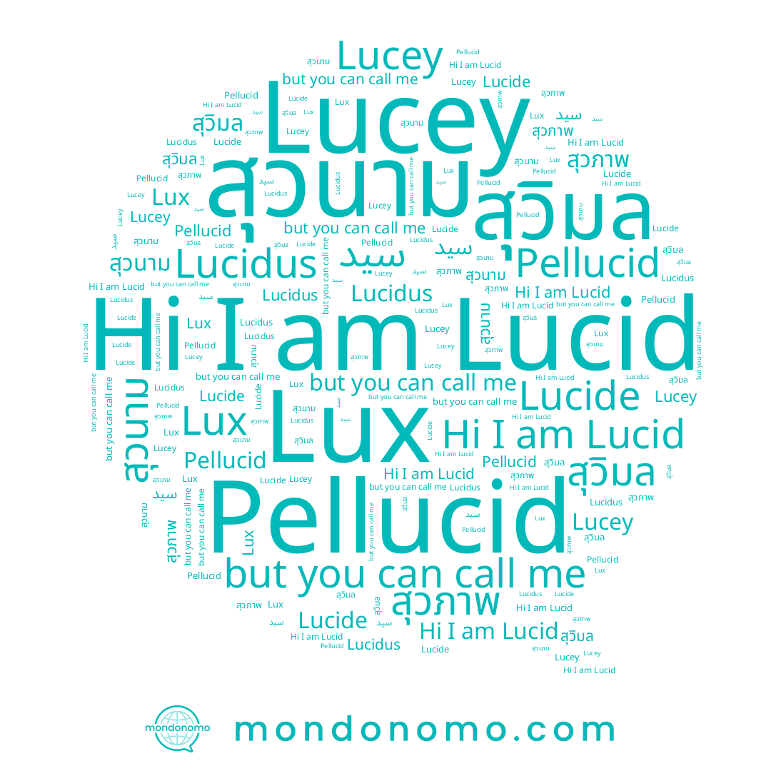 name سيد, name Lucey, name Lucide, name สุวิมล, name Lux, name สุวภาพ, name Lucid, name สุวนาม