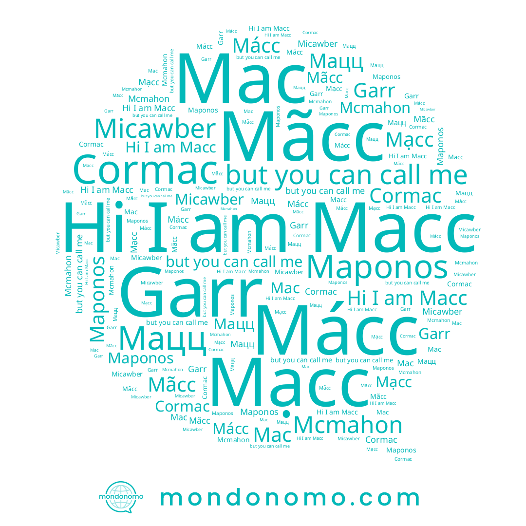 name Mácc, name Мацц, name Mạcc, name Maponos, name Cormac, name Mcmahon, name Garr, name Mãcc, name Mac, name Macc
