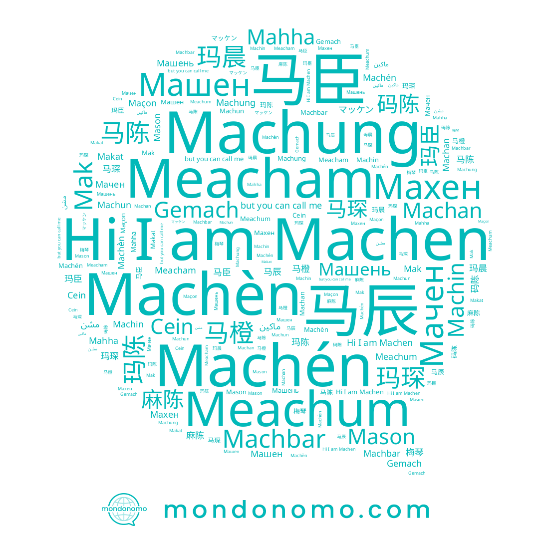 name Makat, name Machan, name Machén, name 马琛, name Meachum, name 码陈, name Machin, name 马陈, name Машень, name 马橙, name Mason, name 玛臣, name Ma, name 麻陈, name Machun, name Maçon, name 马臣, name مشن, name Cein, name Machung, name Meacham, name Machen, name Mahha, name 玛晨, name 玛琛, name Махен, name 玛陈, name Machèn, name 马辰, name Mak, name 梅琴, name マッケン, name Машен, name ماكين