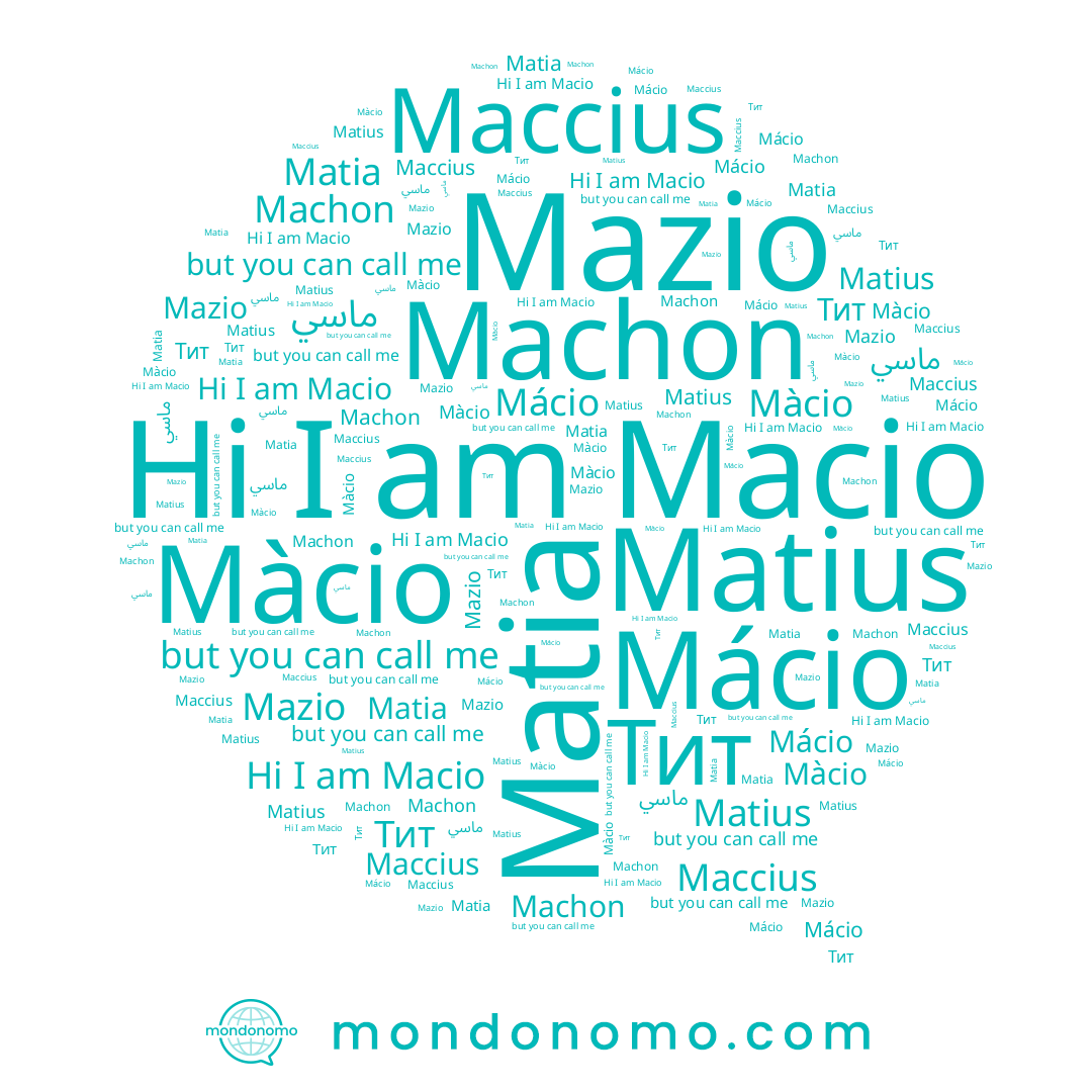 name Maccius, name ماسي, name Mácio, name Тит, name Mazio, name Màcio, name Macio, name Matius, name Machon, name Matia