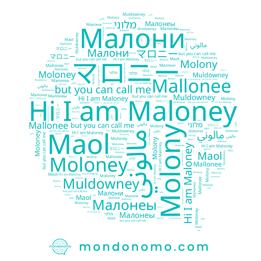 name Maloney, name Muldowney, name Maol, name Малонеы, name Molony, name Moloney, name מלוני, name Mallonee