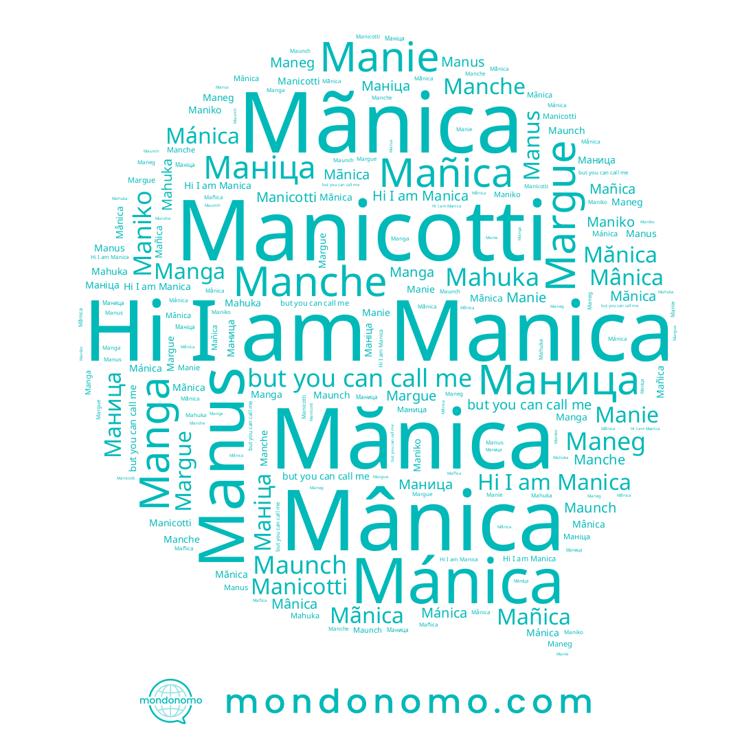name Mânica, name Mañica, name Mánica, name Maniko, name Manica, name Manche, name Margue, name Manicotti, name Manus, name Маніца, name Maneg, name Mănica, name Manie, name Mãnica, name Manga, name Mahuka, name Маница