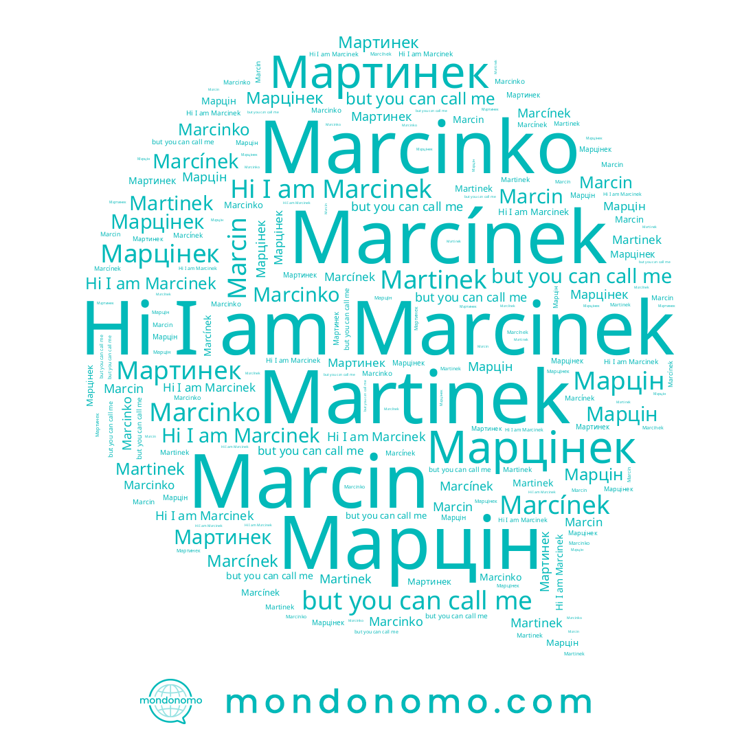 name Marcinek, name Марцінек, name Марцін, name Marcinko, name Мартинек, name Martinek, name Marcin, name Marcínek
