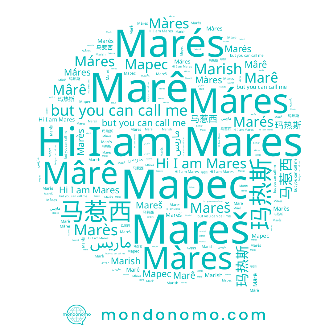 name Mârê, name Marê, name Mares, name Marés, name ماريس, name Marès, name Máres, name Марес, name 玛热斯, name 马惹西, name Marish, name Màres, name Mareš