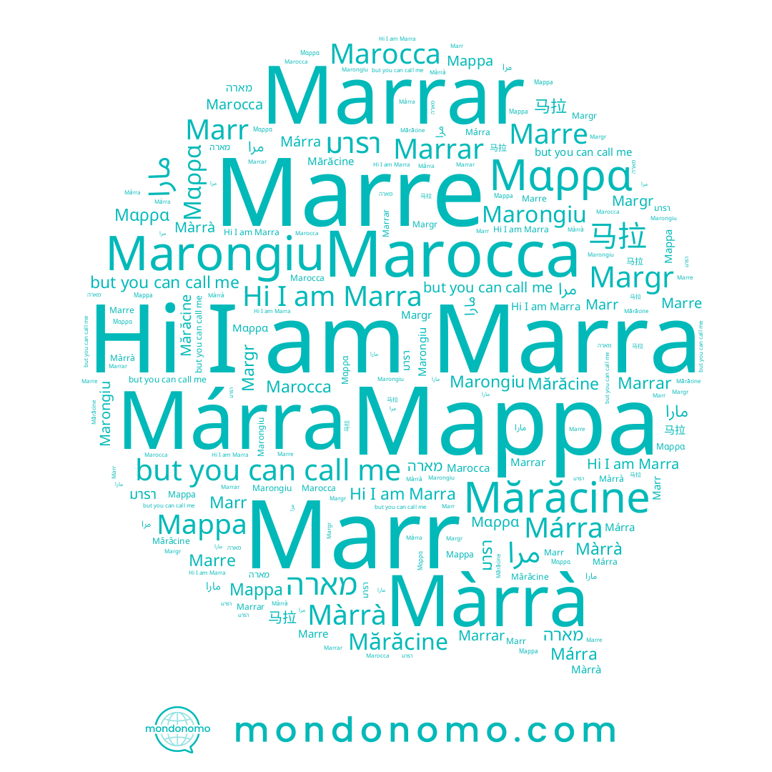 name 马拉, name Marongiu, name Márra, name مرا, name Marrar, name Marre, name Mărăcine, name มารา, name Margr, name מארה, name Marr, name مارا, name Марра, name Μαρρα, name Marra, name Marocca, name Màrrà
